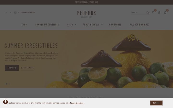 Skjermbilde av neuhauschocolates.com