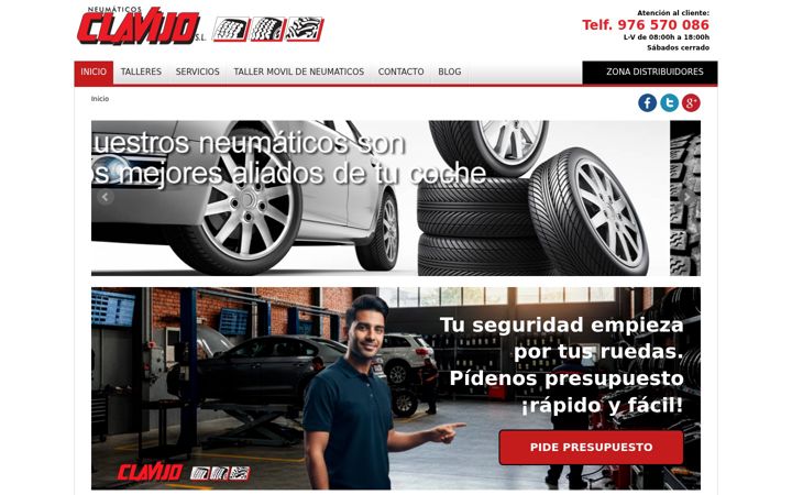 Screenshot of neumaticosclavijo.com