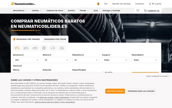 Screenshot of neumaticoslider.es