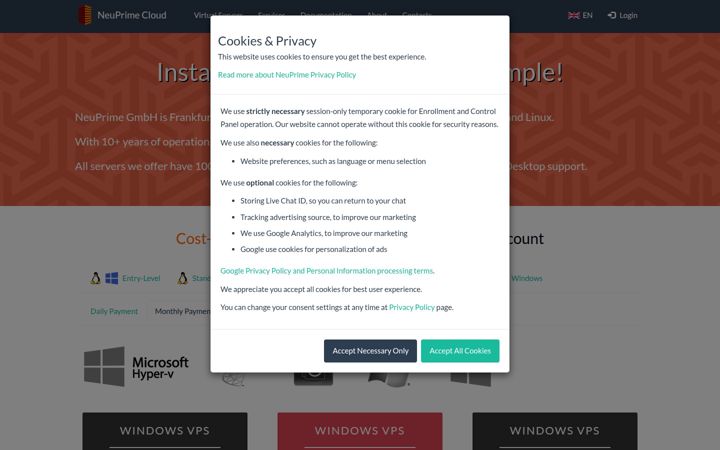 Screenshot of neuprime.com