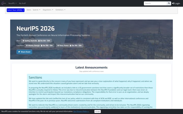 Screenshot di neurips.cc
