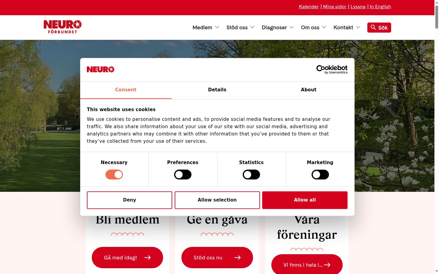 Ekraanipilt nõusolekubännerist, mida näidati enne mis tahes suhtlust