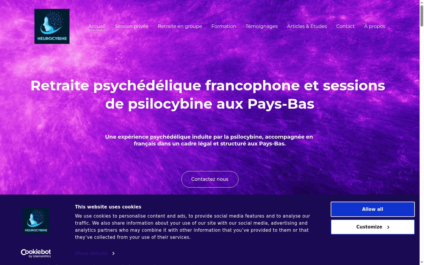 Screenshot del banner di consenso mostrato prima di qualsiasi interazione