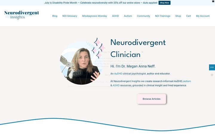 Screenshot of neurodivergentinsights.com