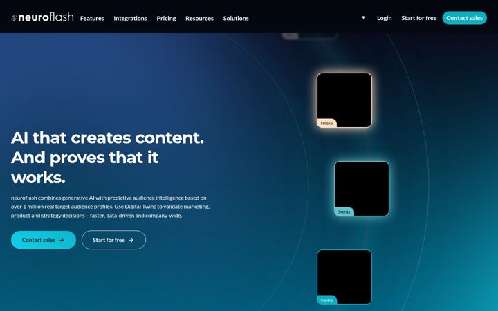 Screenshot of neuroflash.com