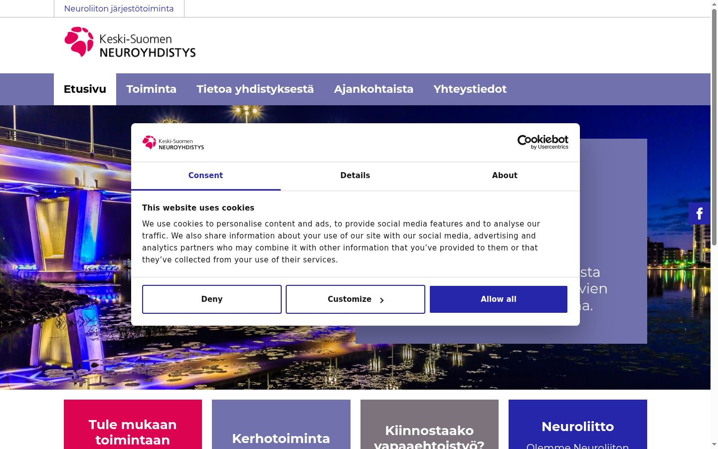 Snímka obrazovky banera súhlasu zobrazeného pred akoukoľvek interakciou