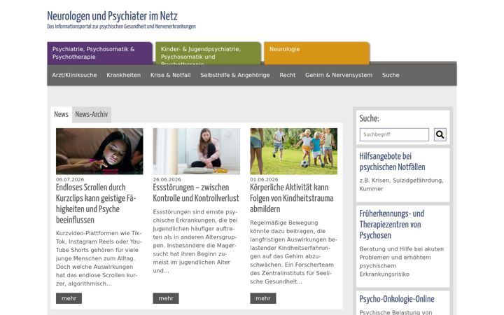 Screenshot of neurologen-und-psychiater-im-netz.org