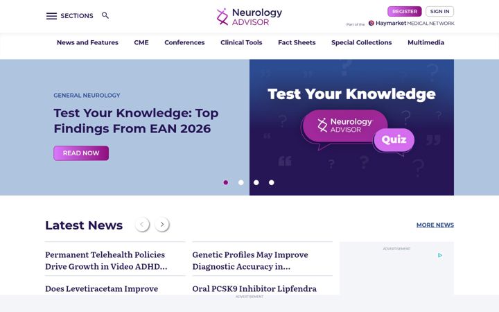 Captura de pantalla de neurologyadvisor.com