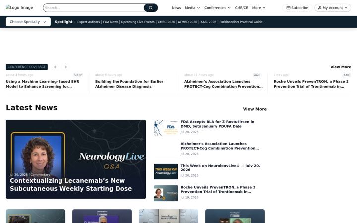 Screenshot of neurologylive.com