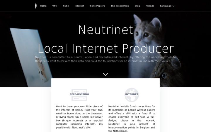 Screenshot ta' neutrinet.be