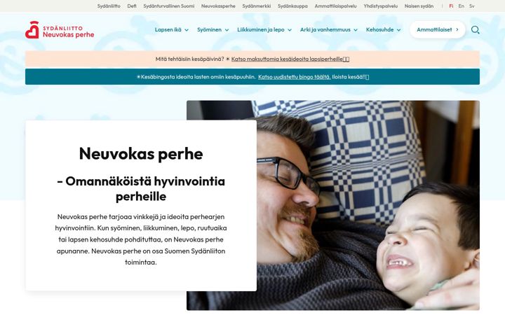 Screenshot of neuvokasperhe.fi