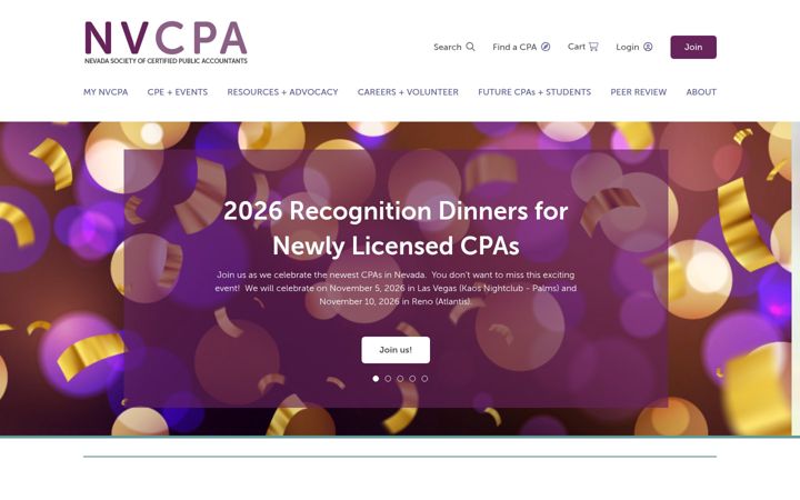 Screenshot von nevadacpa.org