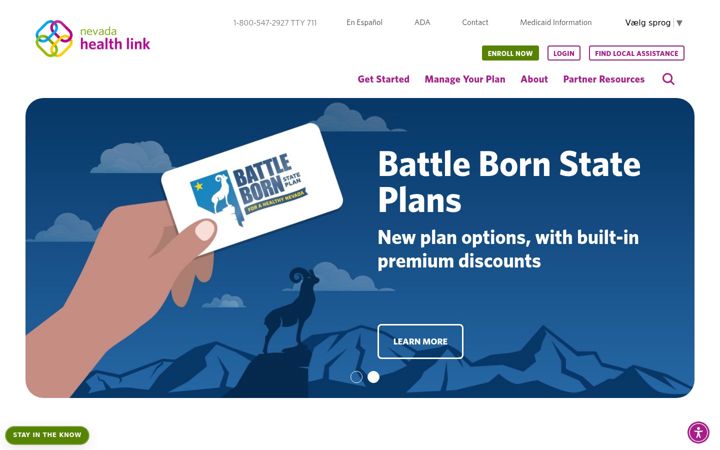 Screenshot of nevadahealthlink.com