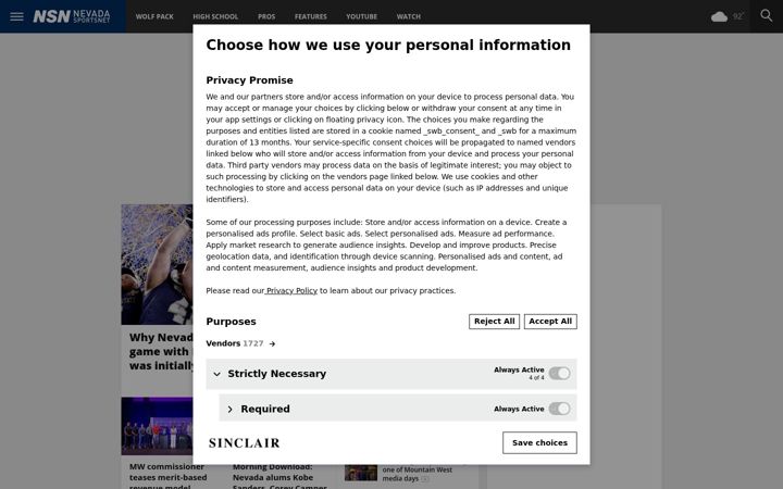 Screenshot of nevadasportsnet.com