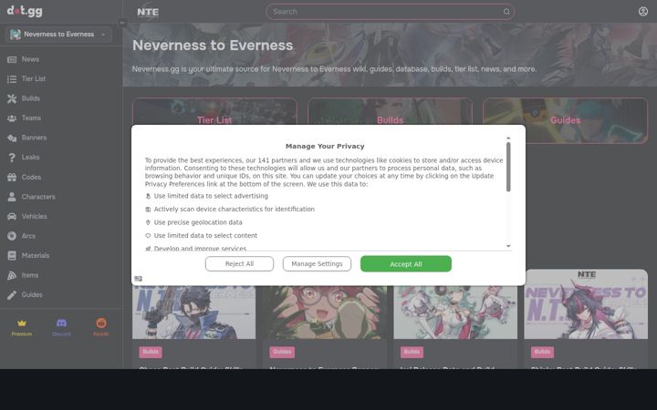 Screenshot of neverness.gg
