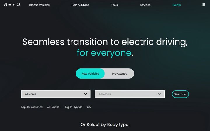 Screenshot of nevo.ie