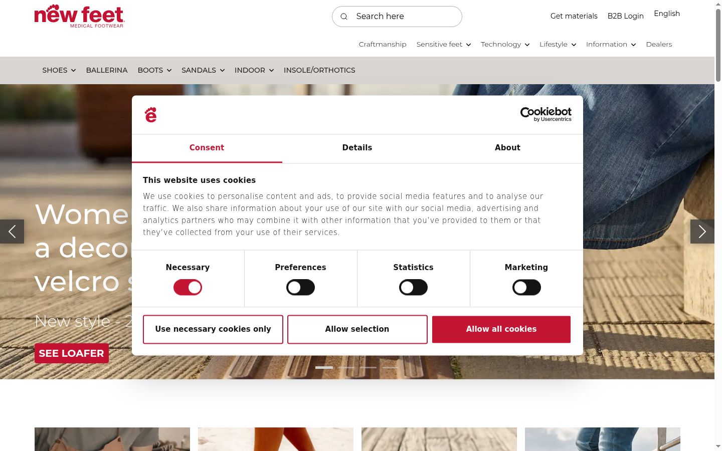Screenshot des Einwilligungsbanners vor jeglicher Interaktion