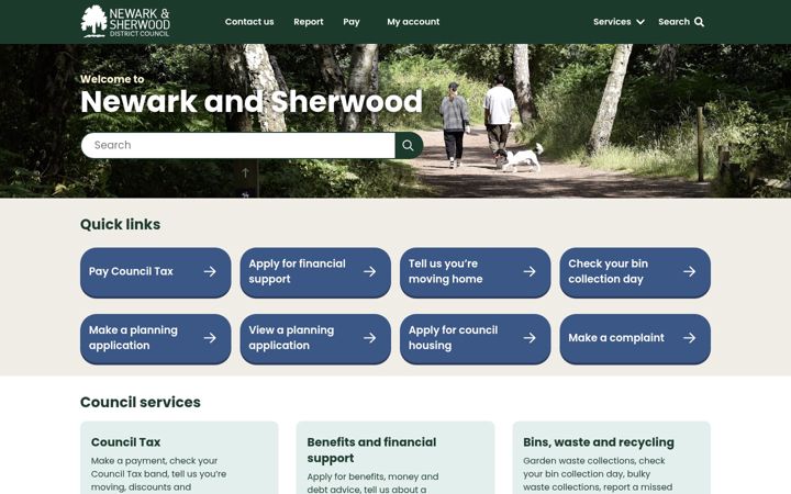 Screenshot of newark-sherwooddc.gov.uk