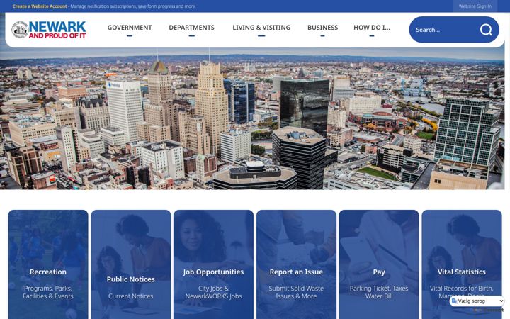 Screenshot of newarknj.gov