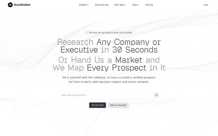 Screenshot of newbizbot.ai