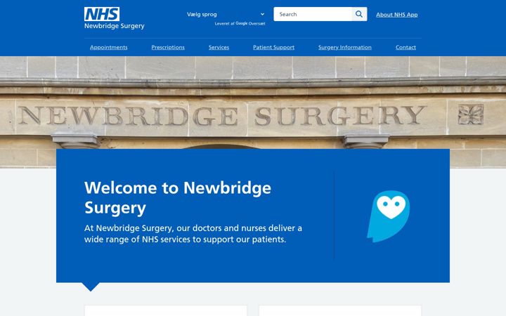 Skjámynd af newbridgesurgerybath.nhs.uk