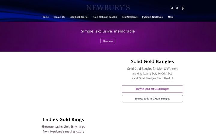 Skärmbild av newburys.co.uk