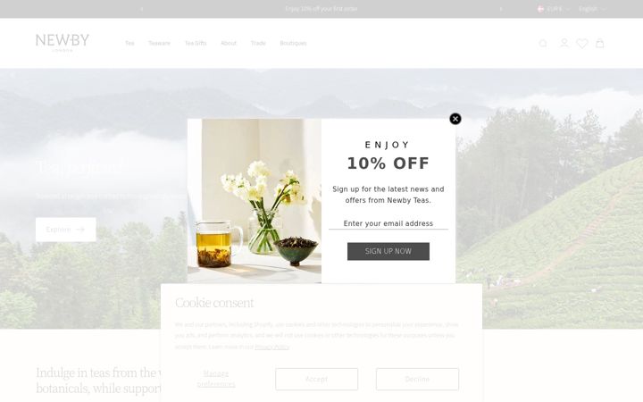 Screenshot of newbyteas.com
