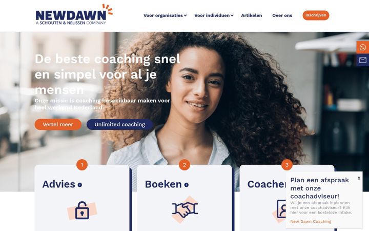 Ekrano kopija newdawncoaching.nl
