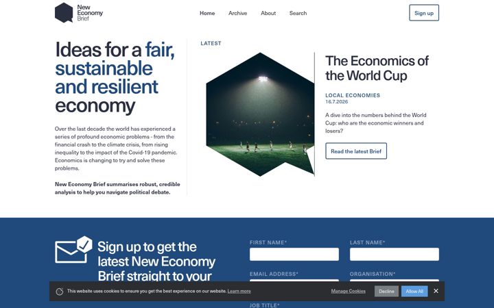 Ekraanipilt saidist neweconomybrief.net