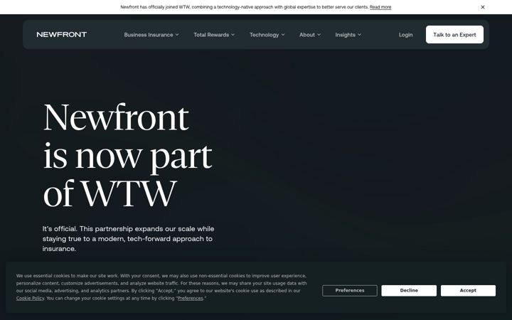 Screenshot of newfront.com