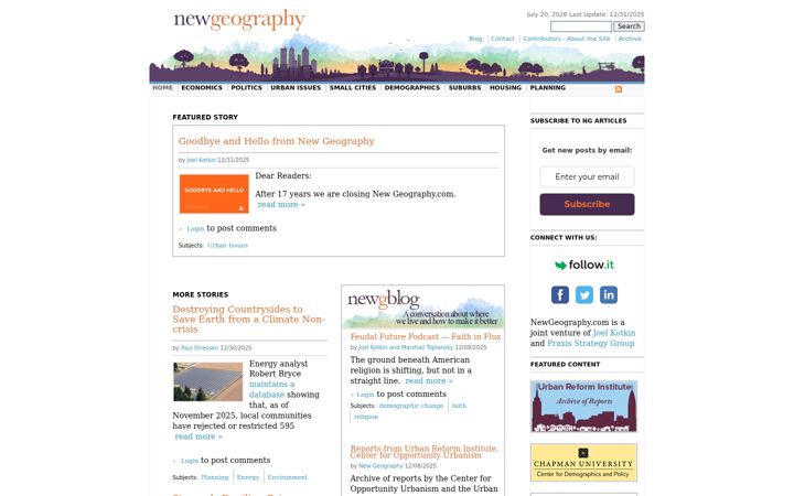 Screenshot of newgeography.com