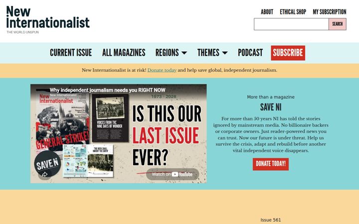 Screenshot of newint.org