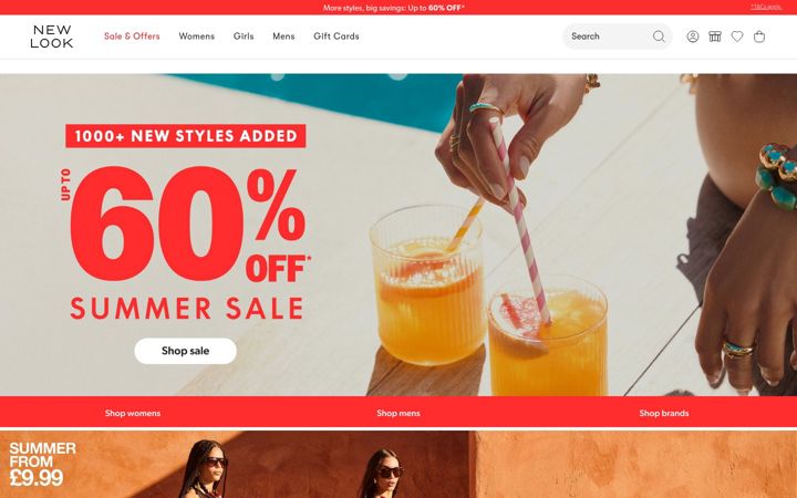 Screenshot di newlook.com