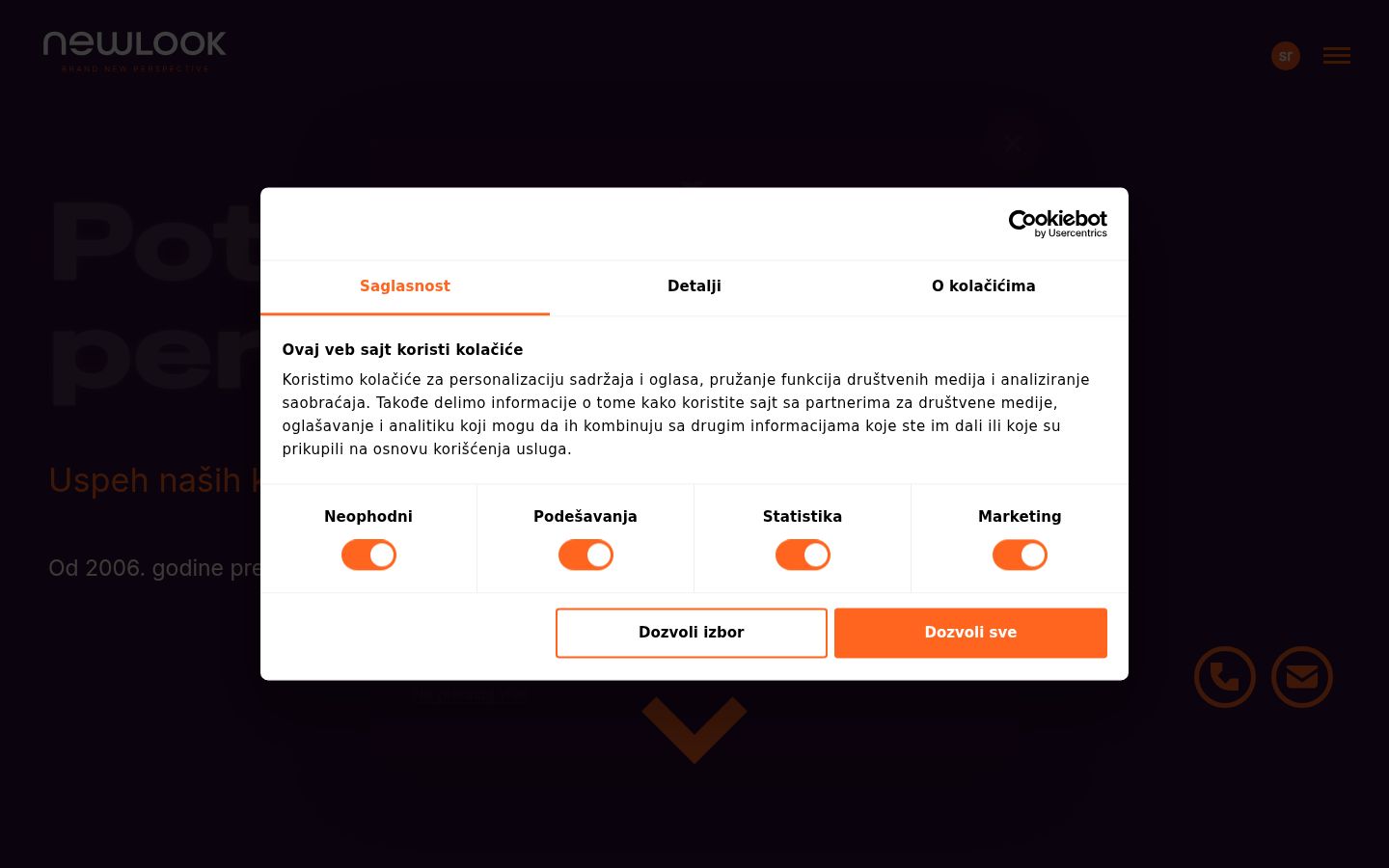 Screenshot van de toestemmingsbanner zoals getoond vóór enige interactie
