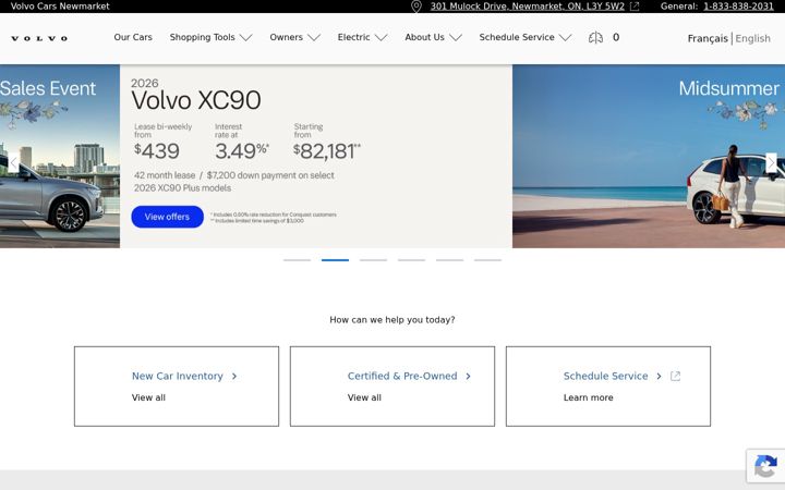 Screenshot of newmarketvolvo.com