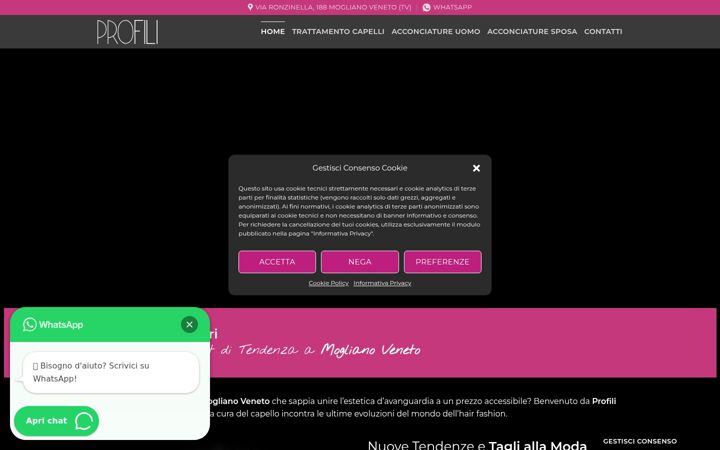 Screenshot stránky newparrucchieraprofili.it