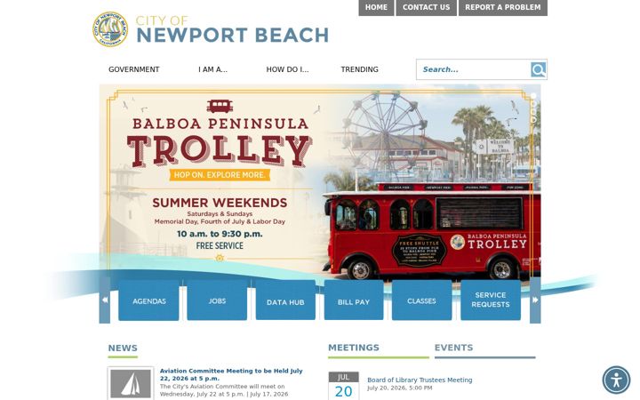Screenshot di newportbeachca.gov