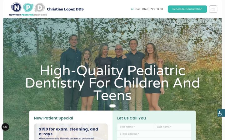 Ekrano kopija newportkidsdentist.com