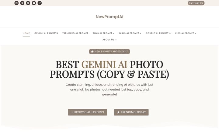 Екранна снимка на newpromptai.com