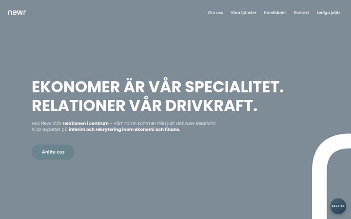 Skærmbillede af newr.se