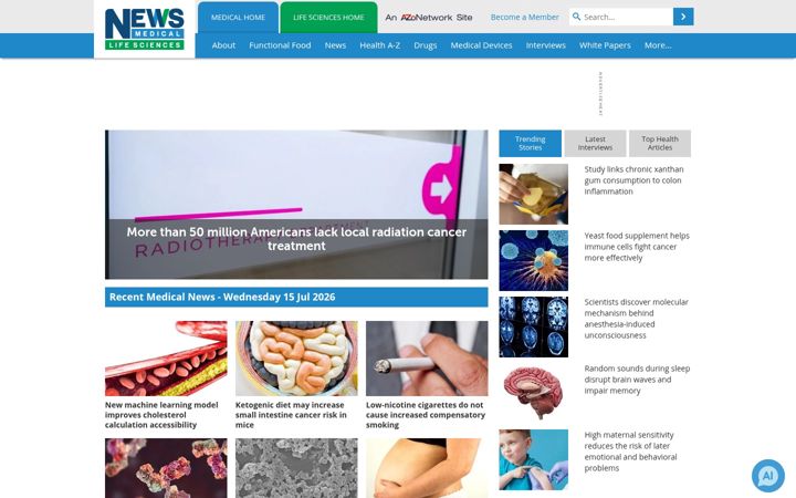 Screenshot di news-medical.net