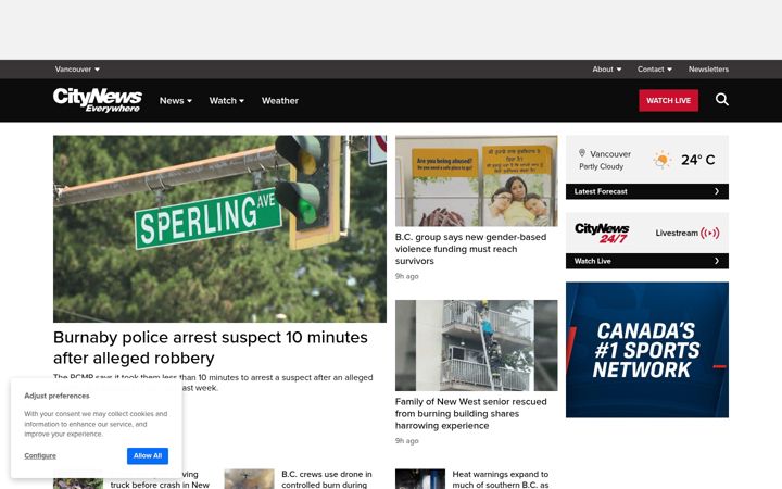 Snímek obrazovky news1130.com