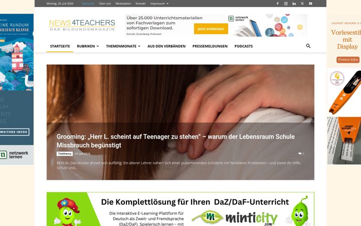 Screenshot of news4teachers.de