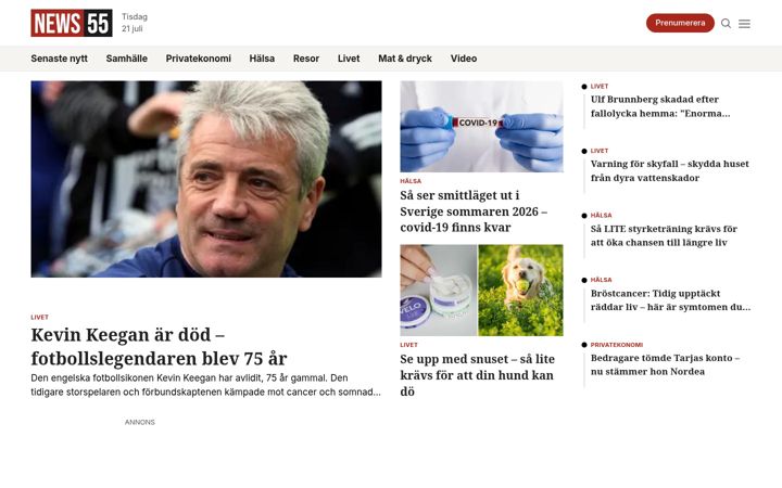 Screenshot of news55.se