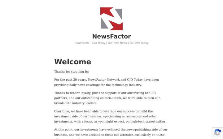 Screenshot of newsfactor.com