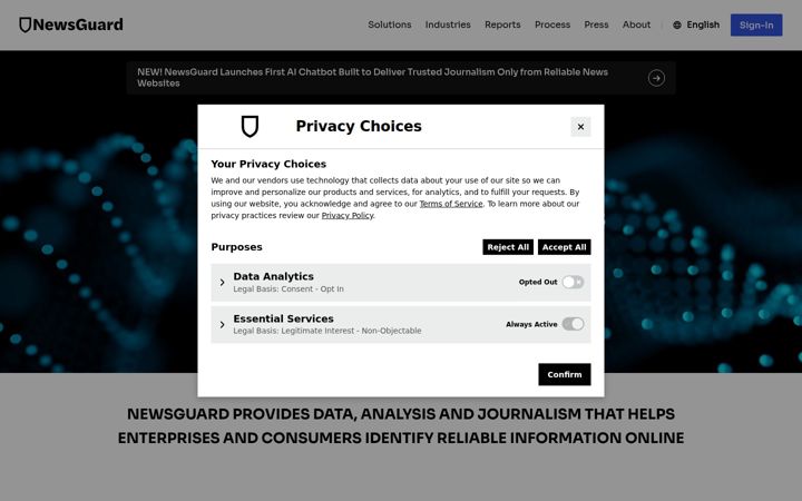 Screenshot of newsguardtech.com