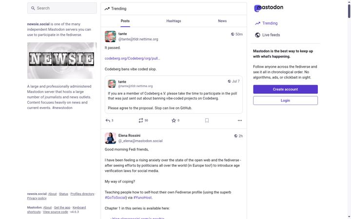 Zrzut ekranu newsie.social