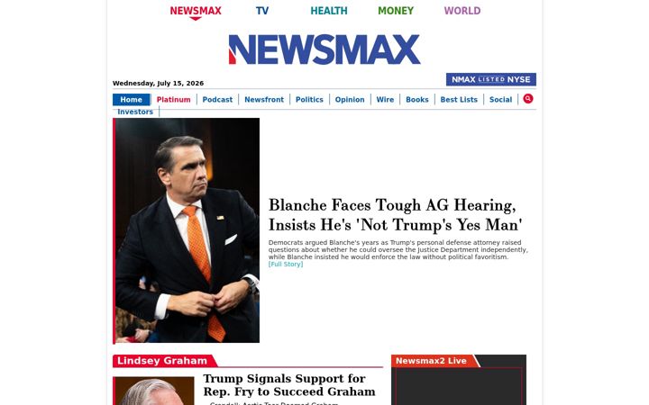 Zrzut ekranu newsmax.com