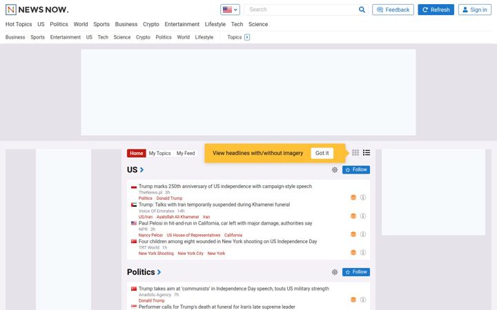Екранна снимка на newsnow.com