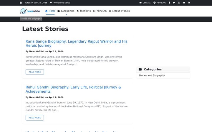 Screenshot of newsorbital.com